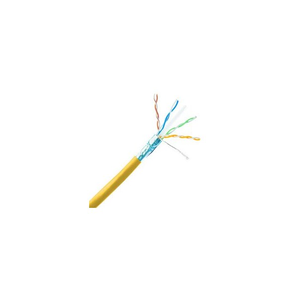 Cable Wholesale Shielded Cat6 Ethernet Cable, Solid 23 AWG Copper, POE Compliant, Yellow, Spool, 1000 foot 10X8-581NH - main